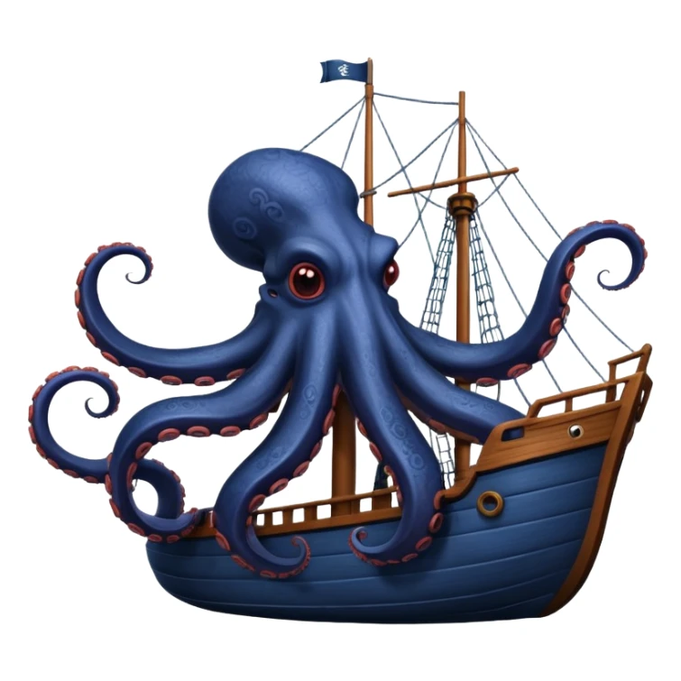 Kraken – Giant octopus with tentacles wrapping a ship sticker