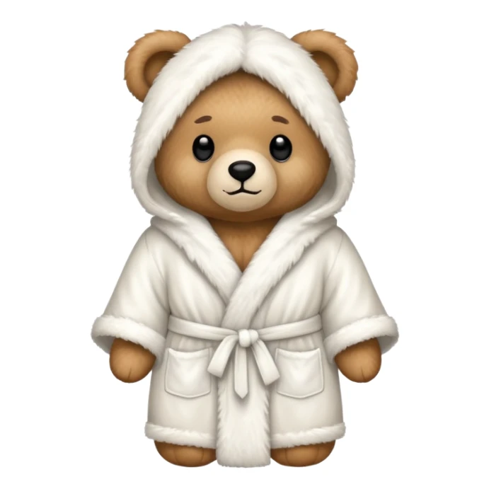 teddy bear in white robe sticker