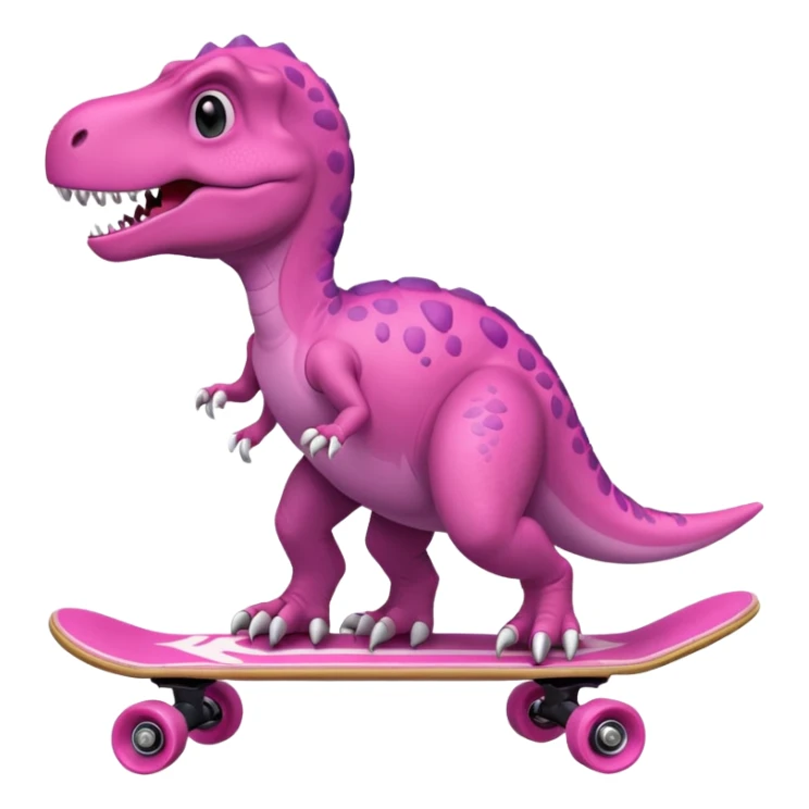 Dinosaur on a skateboard in pink  sticker