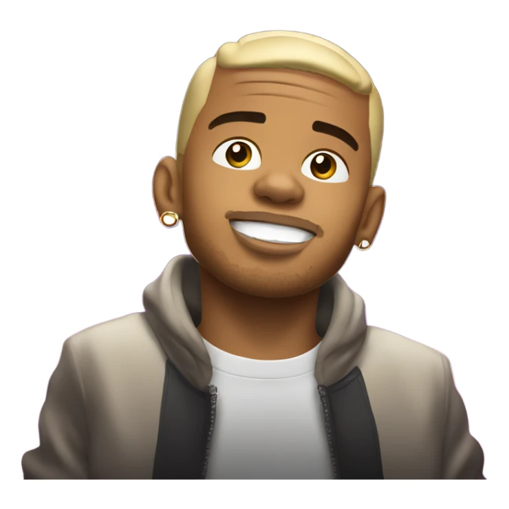 Chris Brown on stage with spotlights on him sticker