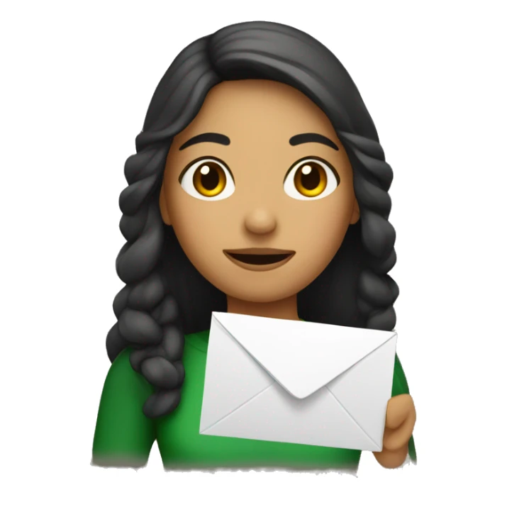 Mexican girl with mail sticker