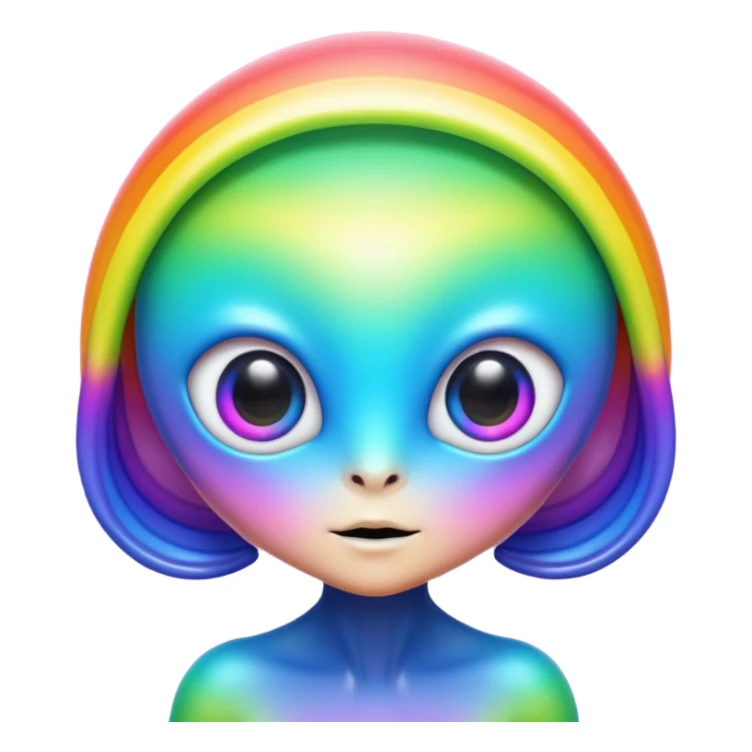 Rainbow alien  sticker
