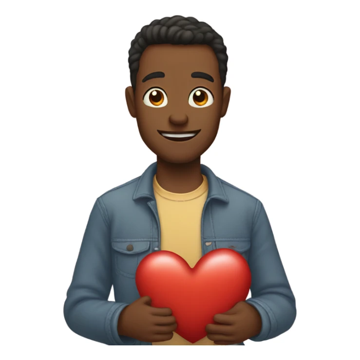 Father holds big heart sticker