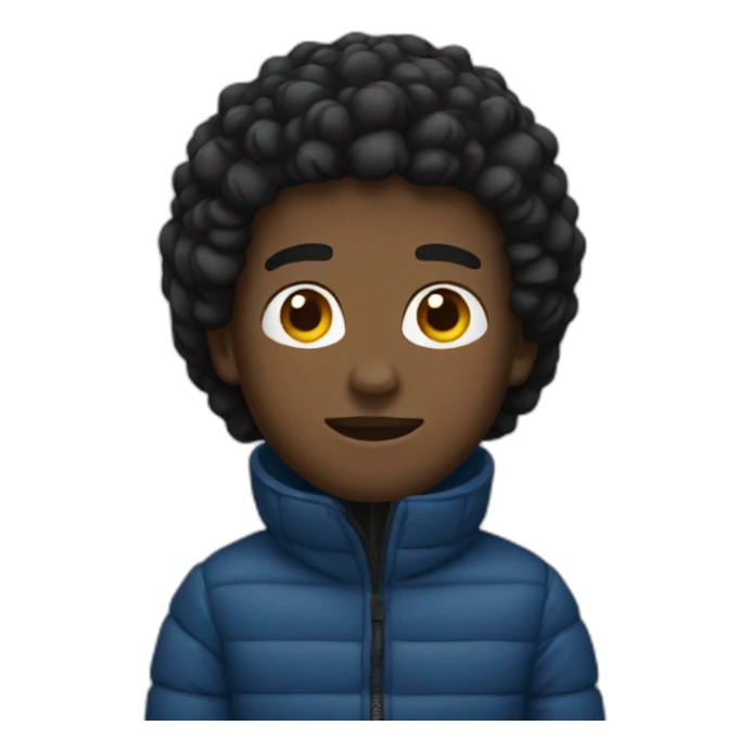 Black male wearing a puffer jacket  sticker