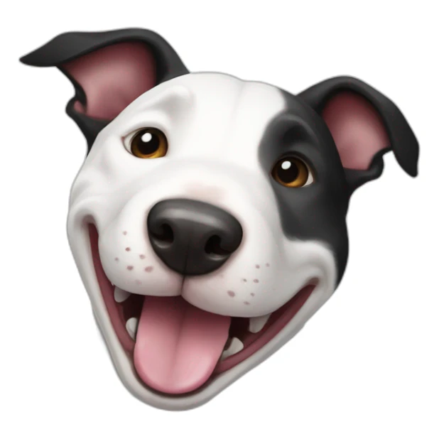 happy black & white bull terrier sticker