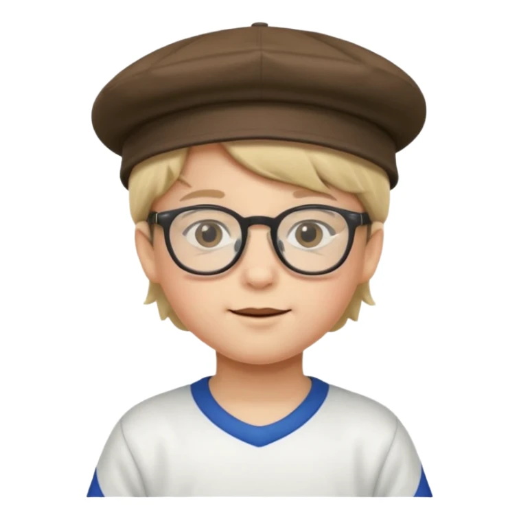 glasses child with hat and jersey sticker