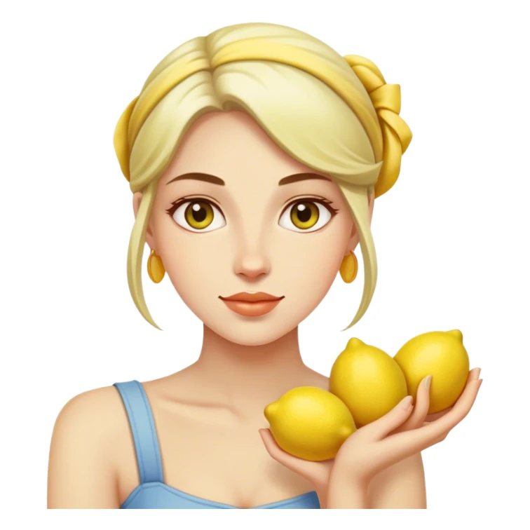 Woman holding lemons sticker