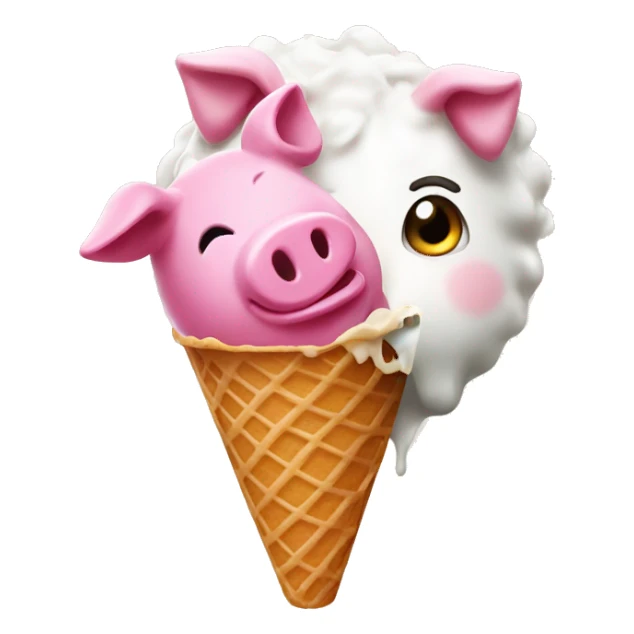 ice cream and piggy sticker