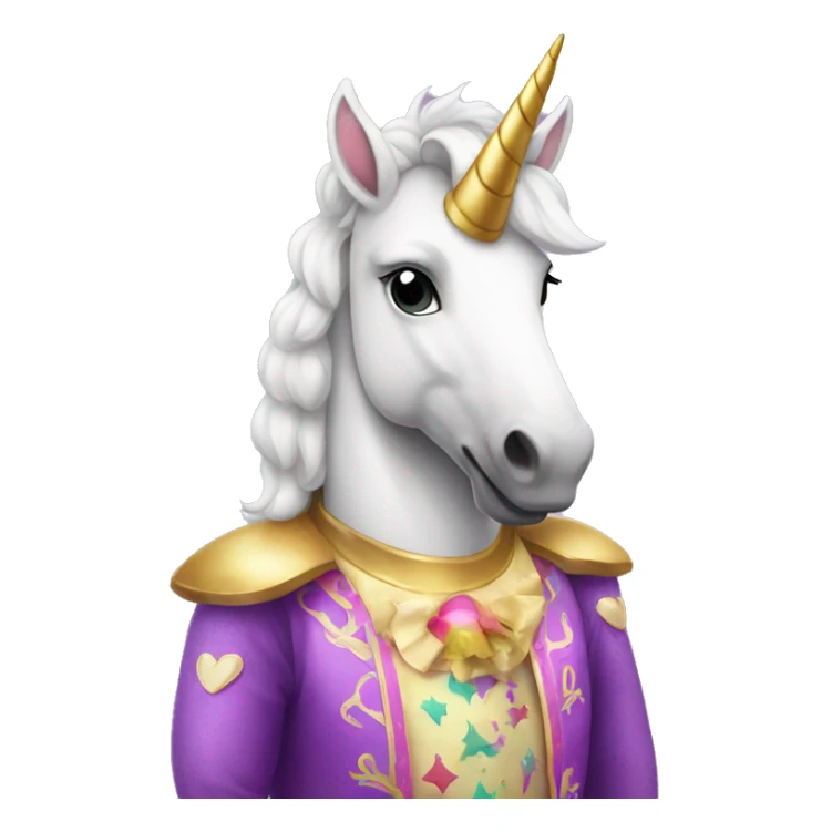 Unicorn wearing carnival costume  sticker