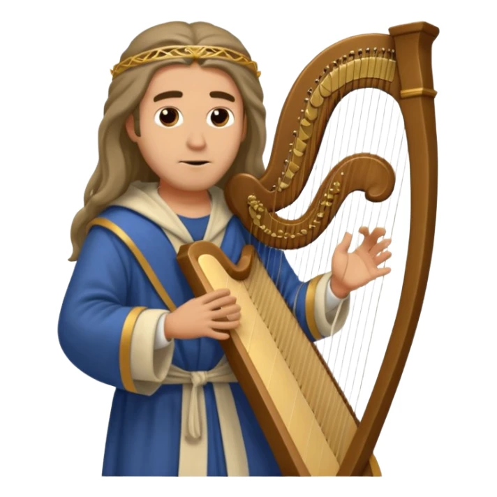 imagen del rey david musico sin rostro sticker