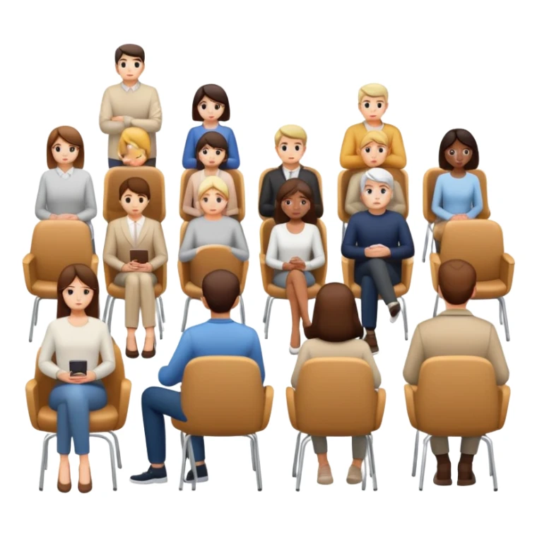 people facing away sitting in chairs sticker