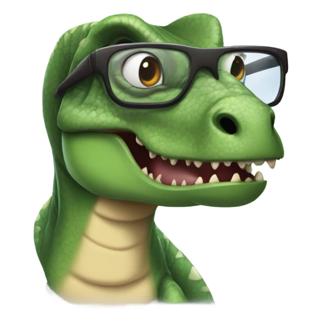 dinosaur with glasses licking a komodo dragon sticker