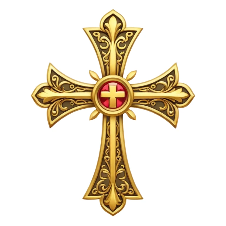 Golden cross sticker