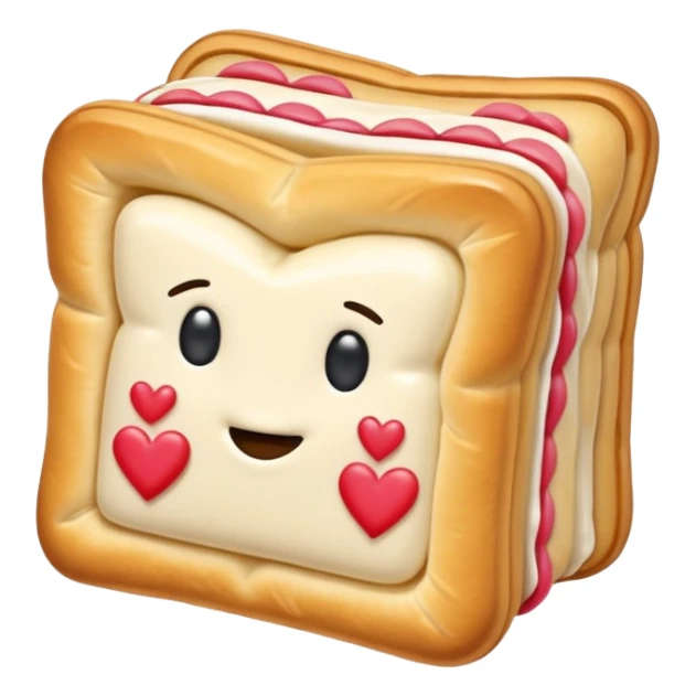 Frosted Toaster strudel pastry with hearts sticker