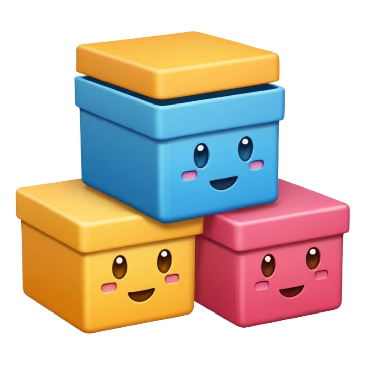 emoji of three boxes sticker