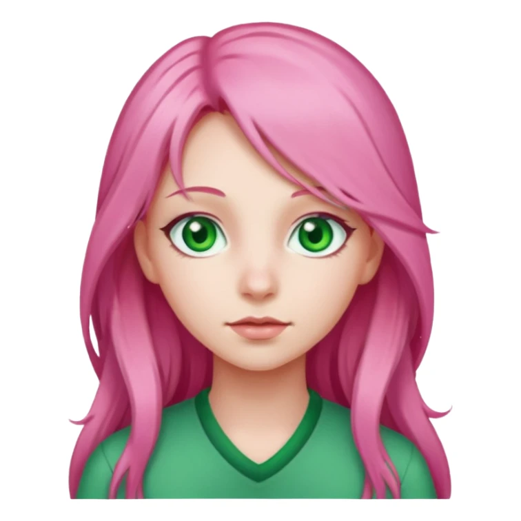 girl with long pink hairs sticker