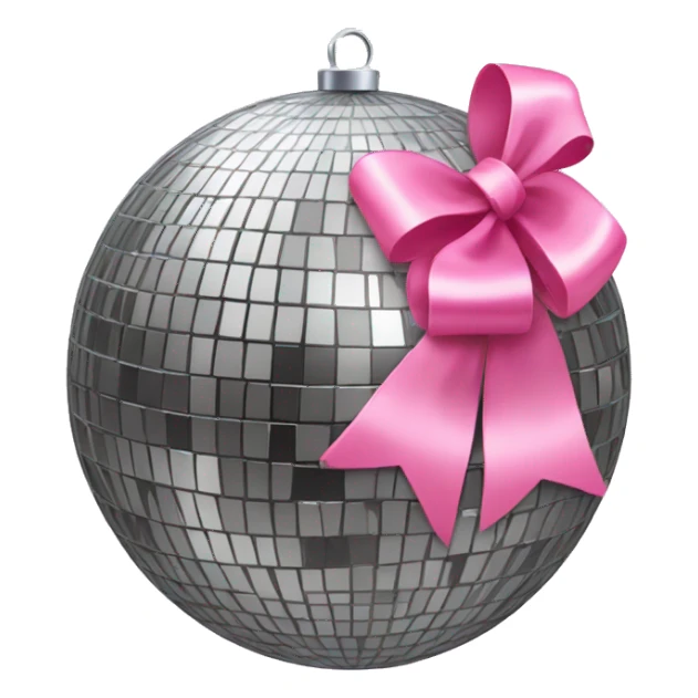 disco ball with a pink bow sticker