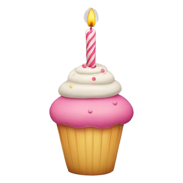 Cupcake birthday candle sticker