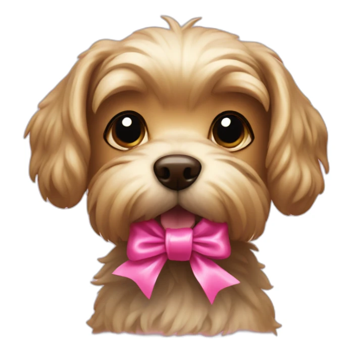 yorkshire dog with a pink ribbon sticker