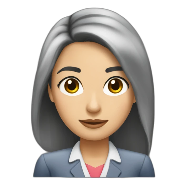 Secretaria joven morena cabello lacio largo sticker