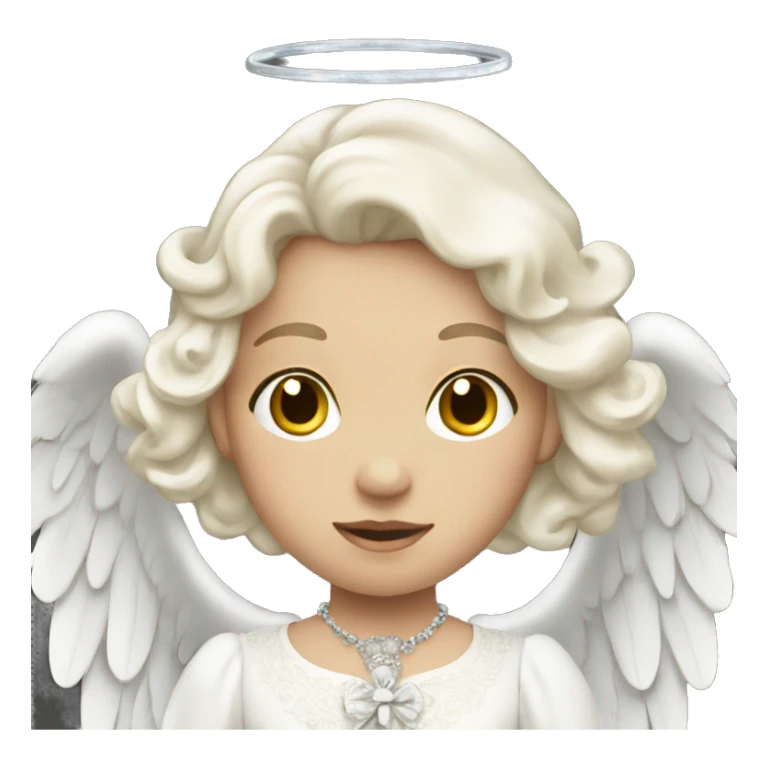 white Victorian Christmas Angel sticker
