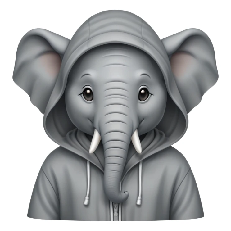 Elephant wearing a hood sticker