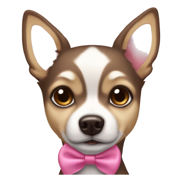 Chihuahua Husky brown with a pink bow sticker