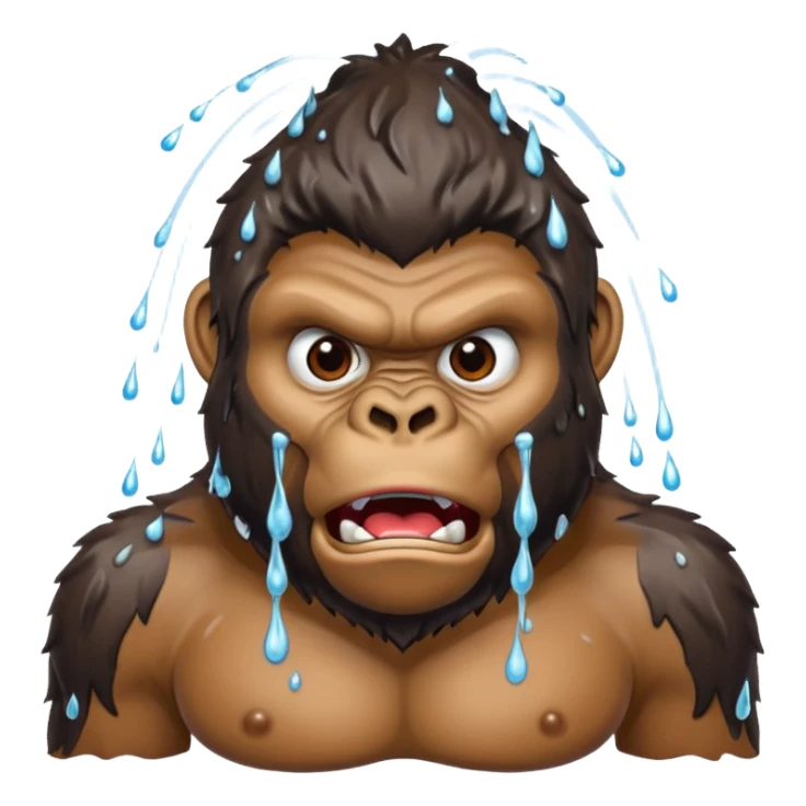 angry gorilla in the shower sticker