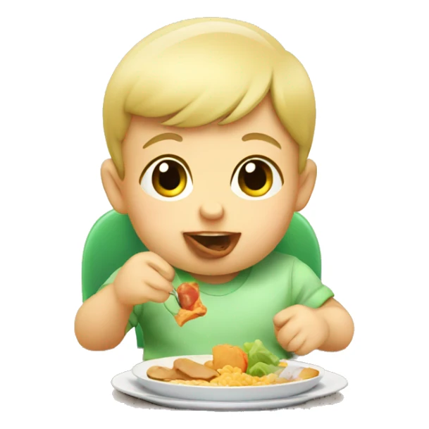 Baby eating lunch sticker