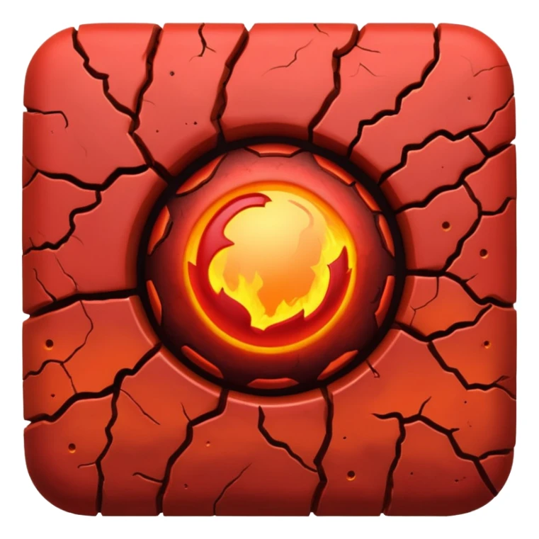 Crimson red planet with fire and cracks sticker