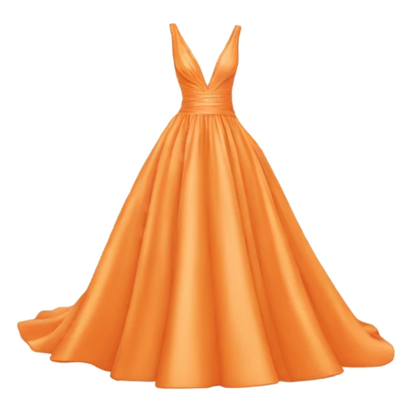 orange wedding dress with deep V sticker