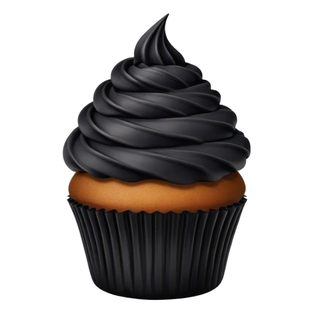 Classy gothic black cupcake with black frosting sticker