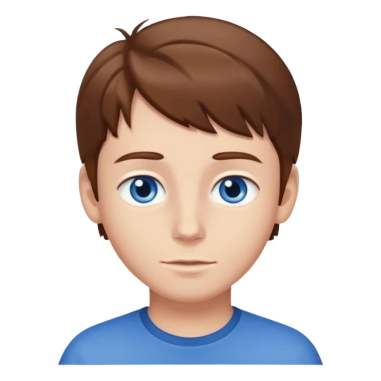 Brown haired boy with blue eyes  sticker