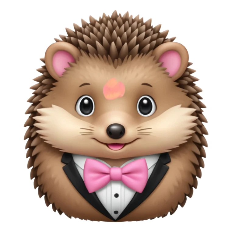 Make cosy hegehog with bowtie pink sticker