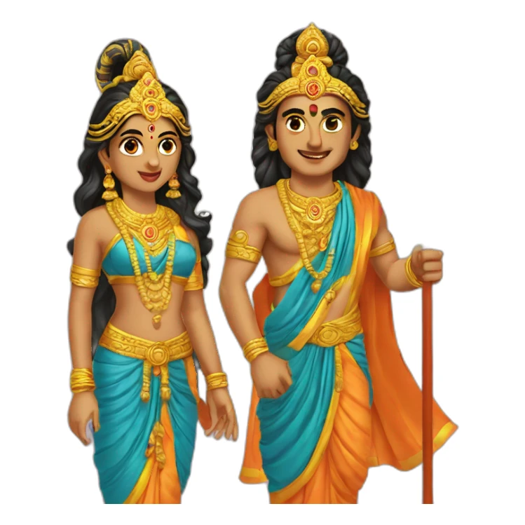 Lord Ram and Sita  sticker
