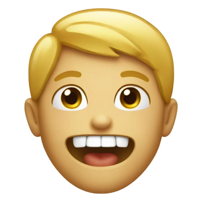 Smile emoji will gold teeth sticker