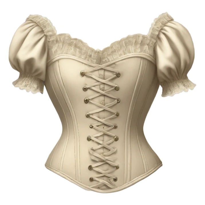 vintage rococo light beige corset with sleeves  sticker
