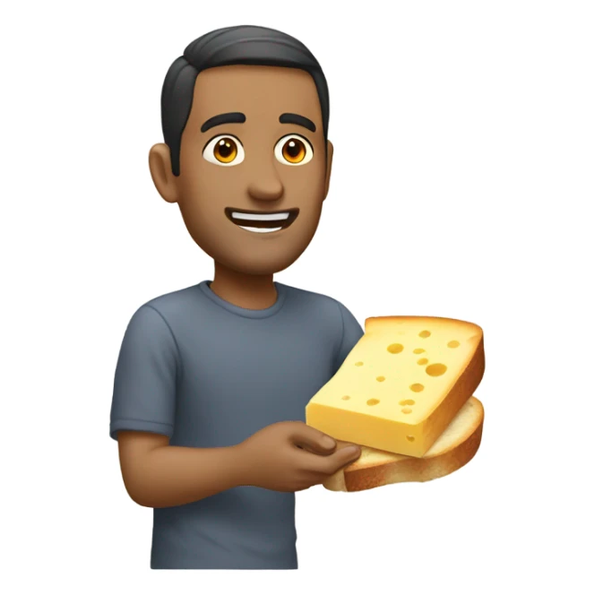 Man eating cheese toastie sticker