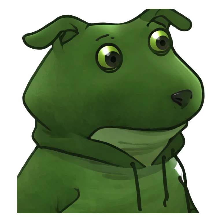 Dog wearing hoodie sticker