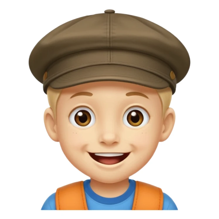 Un niño con gorra riendo sticker