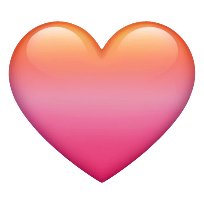 orange to pink ombré heart sticker