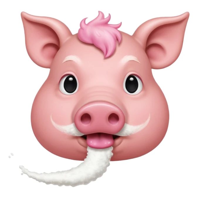 A hog snorting a line of white substance  sticker