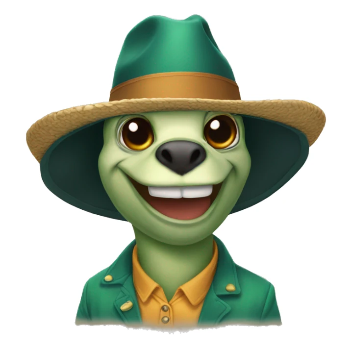 Una rana con sombrero sticker