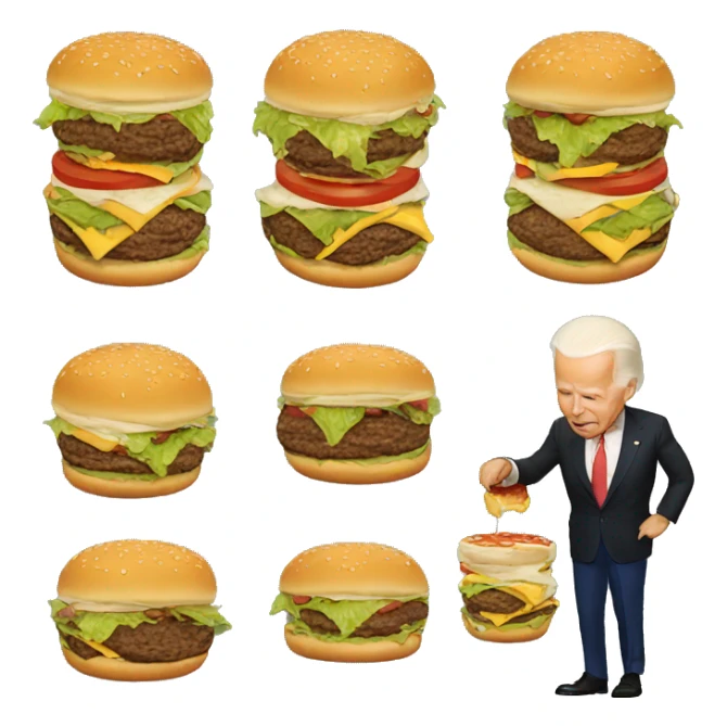 Biden qui mange un burger sticker