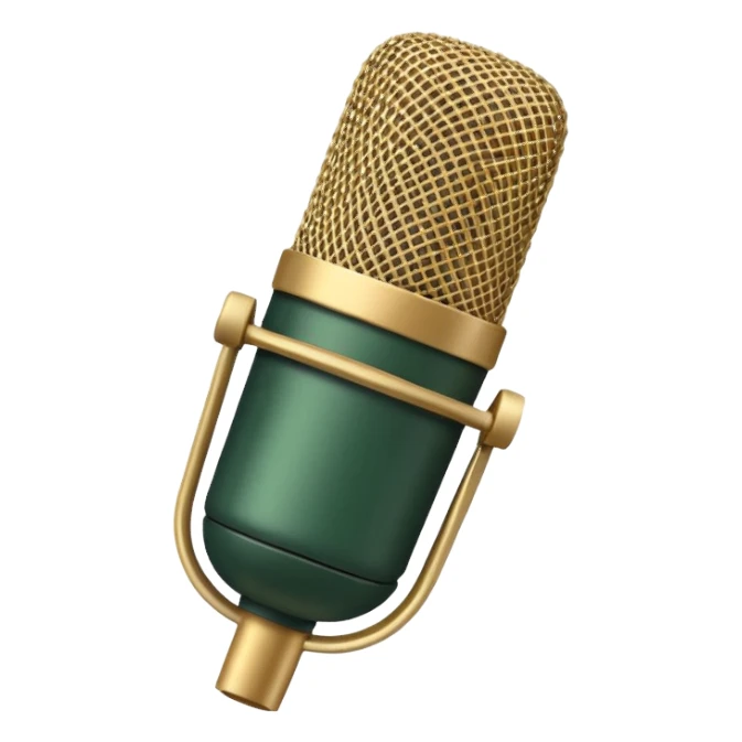 microphone dark green with beige details, stylish and concise sticker