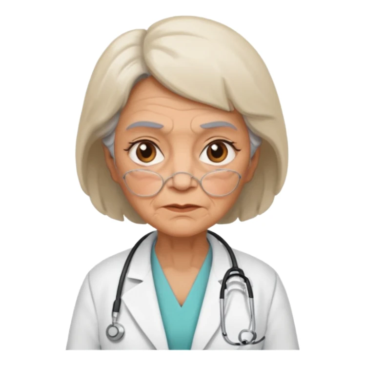 old grumpy woman doctor sticker
