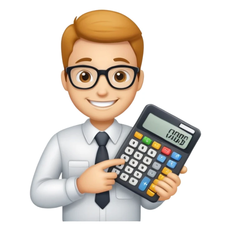 a cartoon mascot for accounting sticker