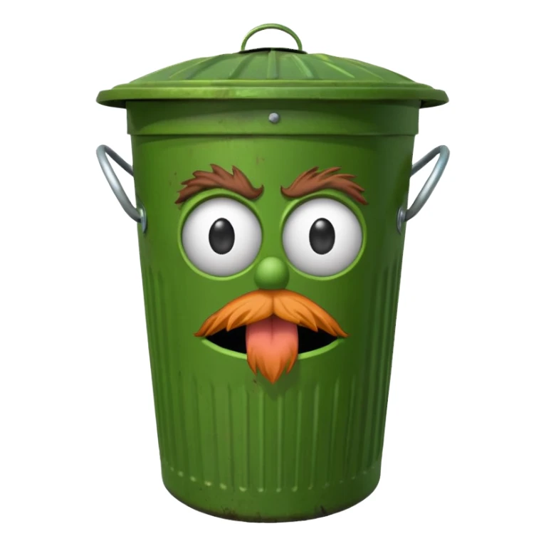 oscar the grouch inside metal trash can sticker
