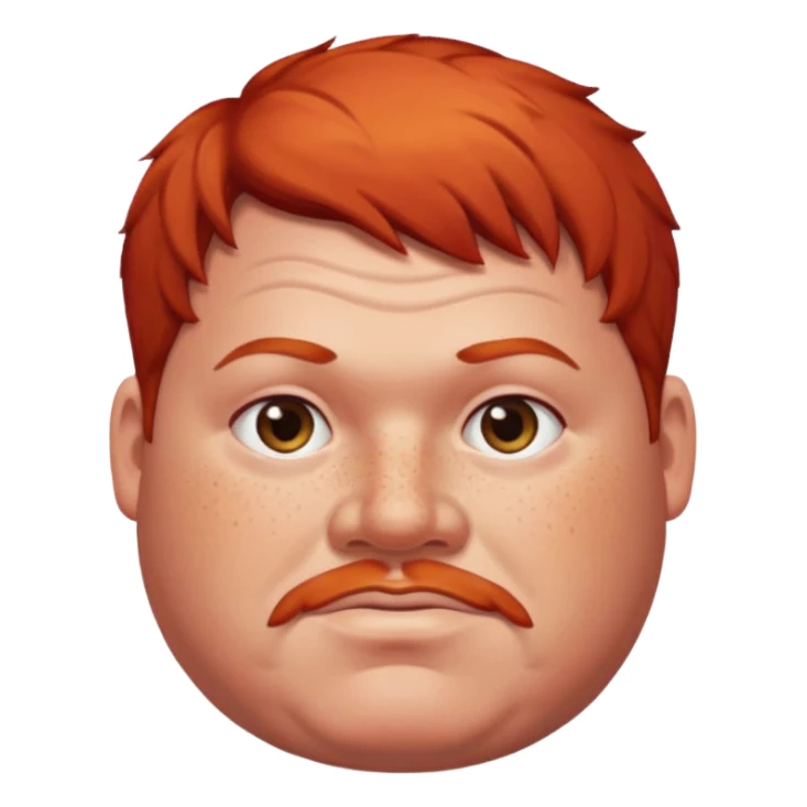 fat man with red hair sticker