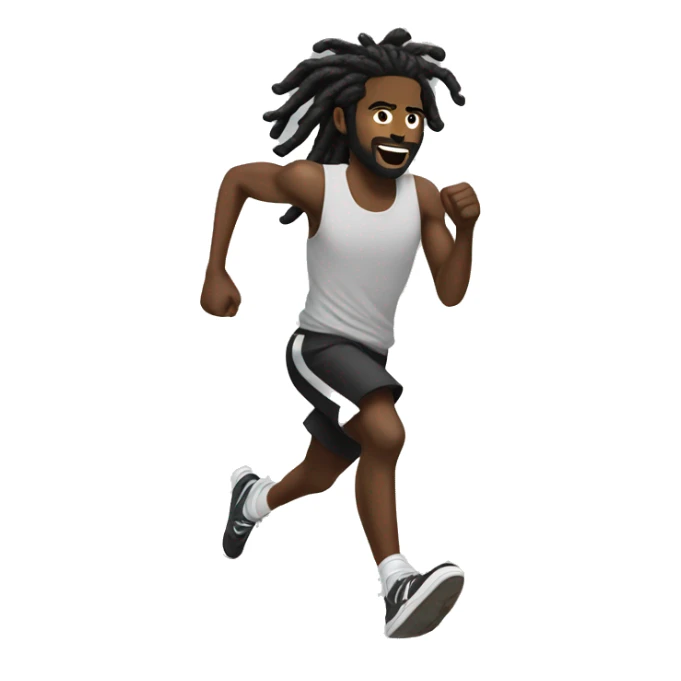Black man running with dreadlocks and Jordan shoes on sticker
